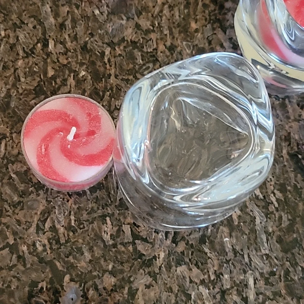 Set Of 2 Decorative glass candle holder for tea candles Or themed glass beads